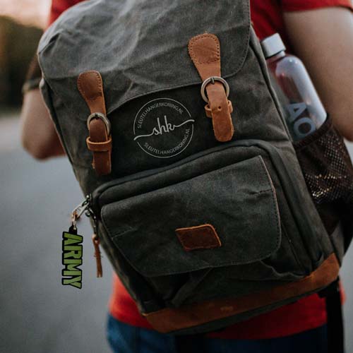 Sleutelhanger met naam - leger