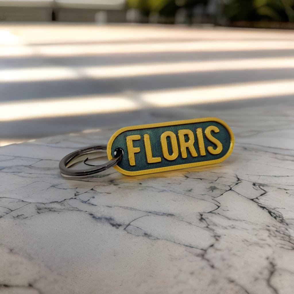 Premium gepersonaliseerde sleutelhanger met naam in luxe verpakking