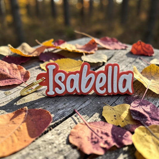 Herfstcadeau: sleutelhanger met naam in warme herfsttinten
