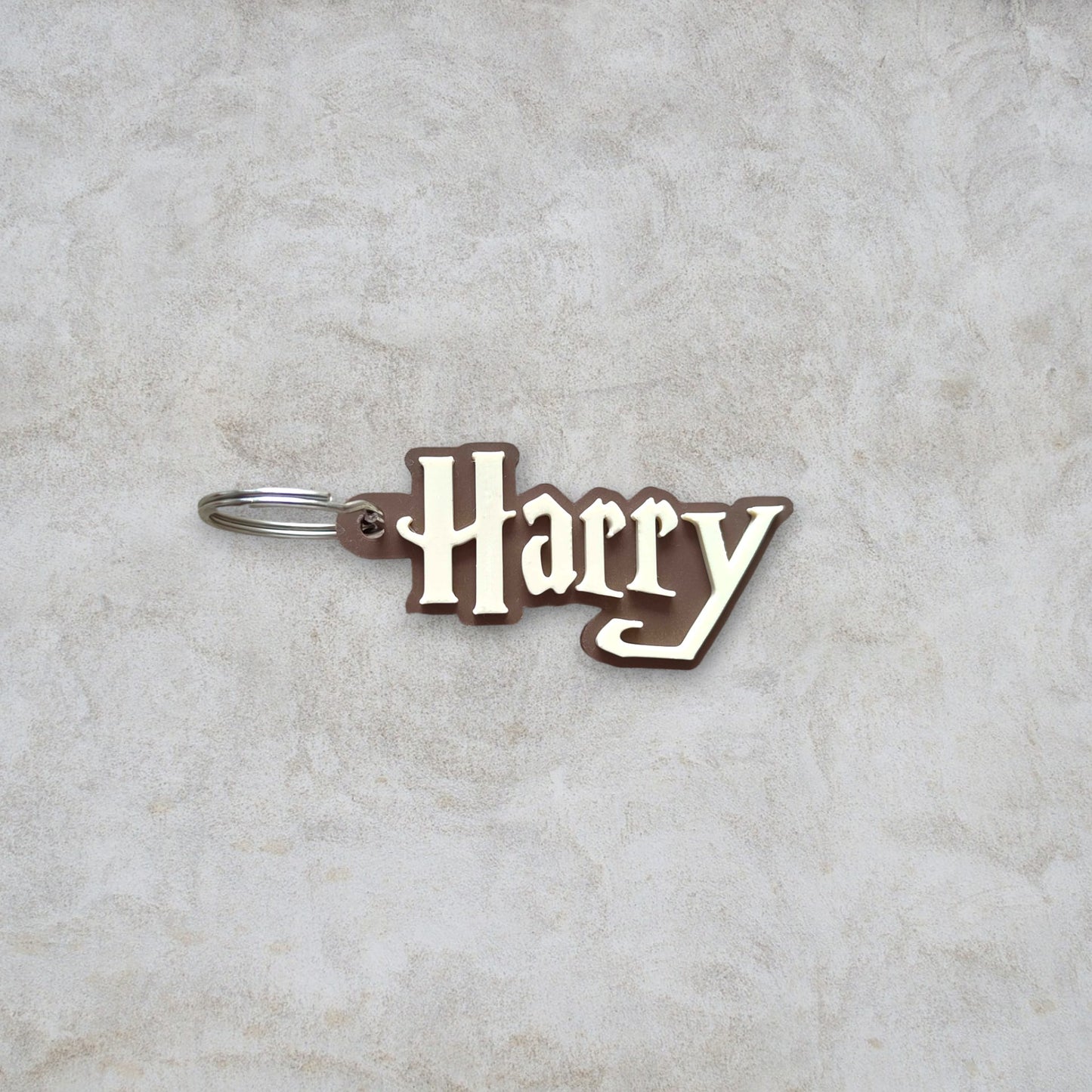 harry potter sleutelhanger met naam bruin ivoor