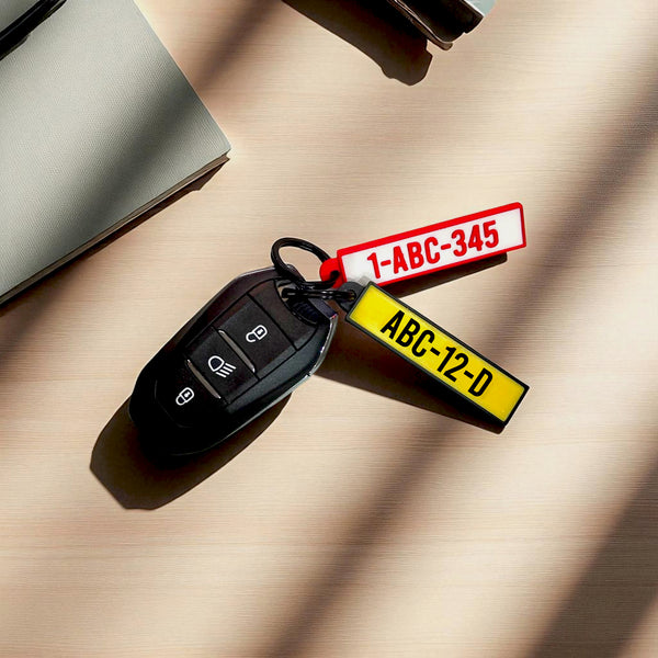 Sleutelhanger eigen kenteken - cadeau nieuwe auto
