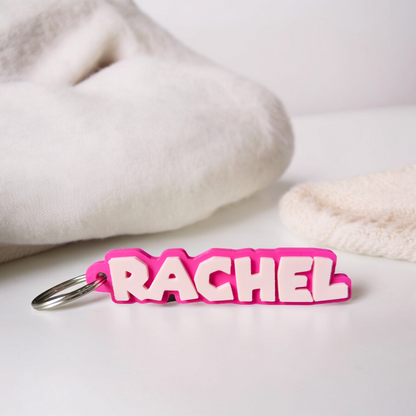 leutelhanger met naam super mario roze pastel roze