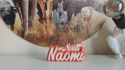 Kraamcadeau set - 2 sleutelhangers met naam + naambordje