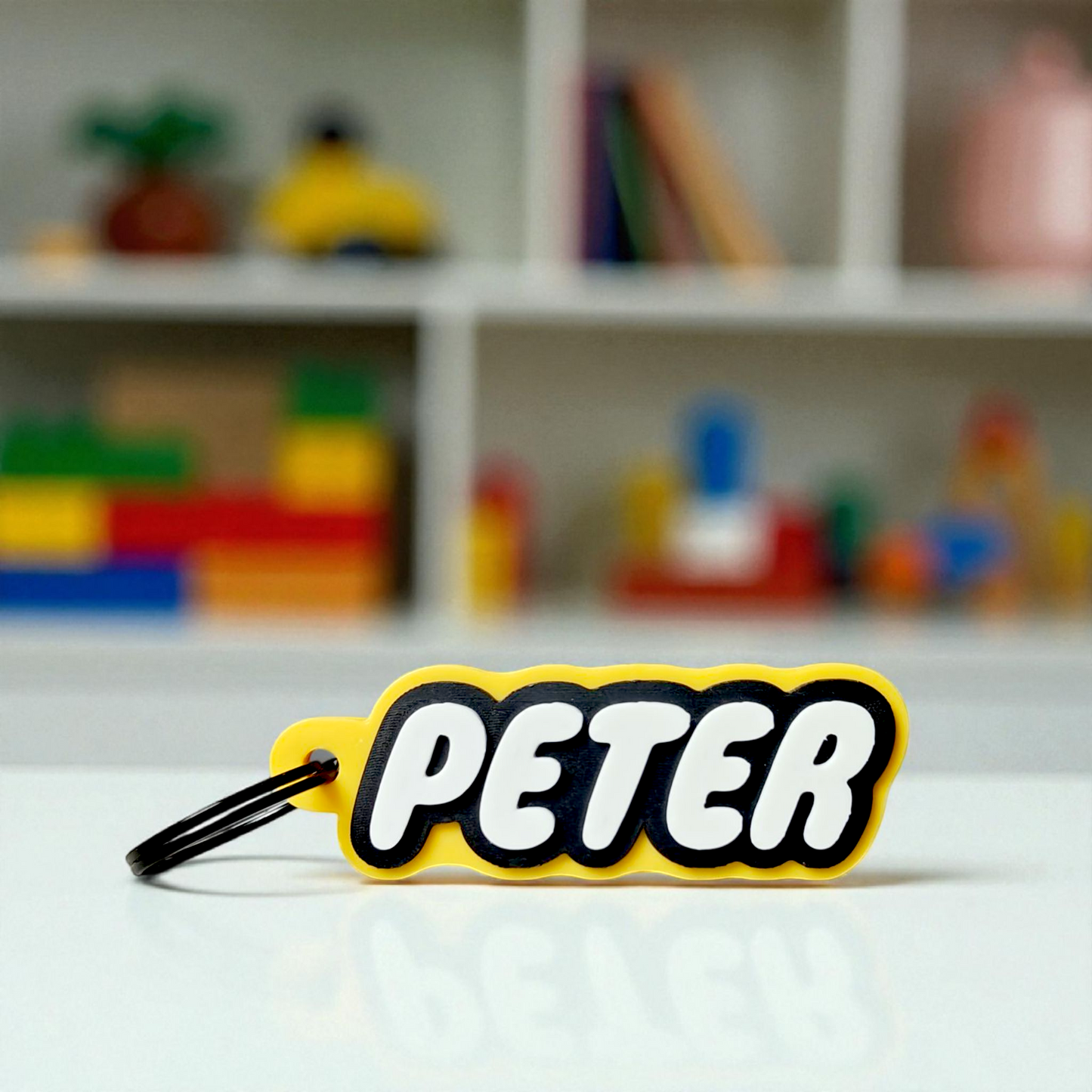 Sleutelhanger met naam (Lego stijl)