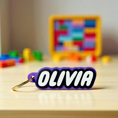 Sleutelhanger met naam (Lego stijl)