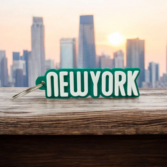 sleutelhanger met naam new york groen wit