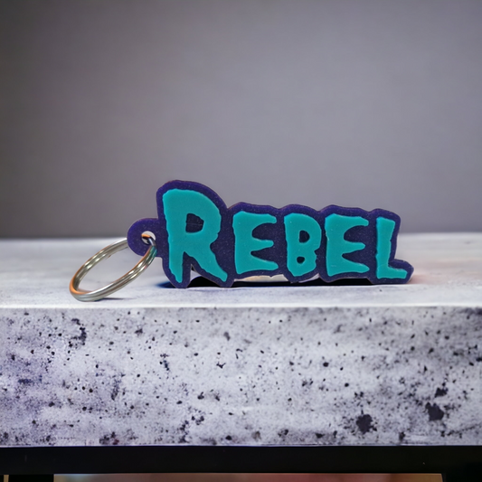 sleutelhanger met naam spooky glitter paars smaragdgroen
